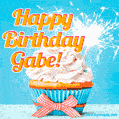 Happy Birthday, Gabe! Elegant cupcake with a sparkler.