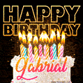 Gabrial - Animated Happy Birthday Cake GIF for WhatsApp