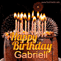 Chocolate Happy Birthday Cake for Gabriell (GIF)