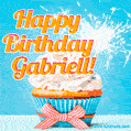Happy Birthday, Gabriell! Elegant cupcake with a sparkler.
