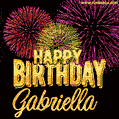 Wishing You A Happy Birthday, Gabriella! Best fireworks GIF animated greeting card.