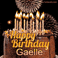 Chocolate Happy Birthday Cake for Gaelle (GIF)