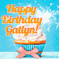 Happy Birthday, Gatlyn! Elegant cupcake with a sparkler.