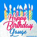 Happy Birthday GIF for Gauge with Birthday Cake and Lit Candles