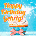 Happy Birthday, Gehrig! Elegant cupcake with a sparkler.