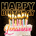 Genavieve - Animated Happy Birthday Cake GIF Image for WhatsApp