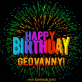 New Bursting with Colors Happy Birthday Geovanny GIF and Video with Music