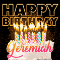 Geremiah - Animated Happy Birthday Cake GIF for WhatsApp