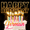 German - Animated Happy Birthday Cake GIF for WhatsApp
