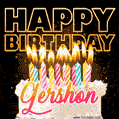 Gershon - Animated Happy Birthday Cake GIF for WhatsApp