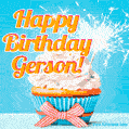 Happy Birthday, Gerson! Elegant cupcake with a sparkler.