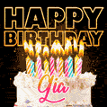 Gia - Animated Happy Birthday Cake GIF Image for WhatsApp