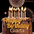 Chocolate Happy Birthday Cake for Giada (GIF)