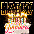 Gianluca - Animated Happy Birthday Cake GIF for WhatsApp