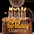 Chocolate Happy Birthday Cake for Gianna (GIF)