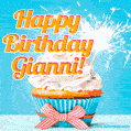 Happy Birthday, Gianni! Elegant cupcake with a sparkler.
