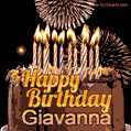 Chocolate Happy Birthday Cake for Giavanna (GIF)