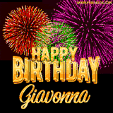 A golden 'Happy Birthday Giavonna' message with vibrant fireworks in the background, creating a festive and celebratory vibe in this animated name GIF.
