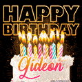 Gideon - Animated Happy Birthday Cake GIF for WhatsApp