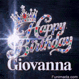 Cute crystal-themed animation with the name Giovanna, featuring a silver tiara and shiny diamond cursive letters.