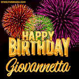 A golden 'Happy Birthday Giovannetta' message with vibrant fireworks in the background, creating a festive and celebratory vibe in this animated name GIF.
