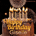 Chocolate Happy Birthday Cake for Giselle (GIF)