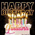 Giuliana - Animated Happy Birthday Cake GIF Image for WhatsApp