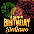 Wishing You A Happy Birthday, Giuliano! Best fireworks GIF animated greeting card.