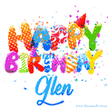 Happy Birthday Glen - Creative Personalized GIF With Name