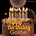 Chocolate Happy Birthday Cake for Goldie (GIF)