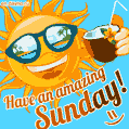Good morning friends! Wishing you an amazing Sunday! Download best sunshine GIF.