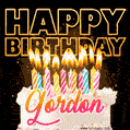 Gordon - Animated Happy Birthday Cake GIF for WhatsApp