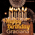 Chocolate Happy Birthday Cake for Graciana (GIF)