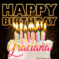 Graciana - Animated Happy Birthday Cake GIF Image for WhatsApp