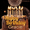 Chocolate Happy Birthday Cake for Gracie (GIF)