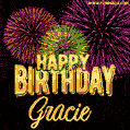 Wishing You A Happy Birthday, Gracie! Best fireworks GIF animated greeting card.