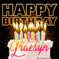 Graesyn - Animated Happy Birthday Cake GIF for WhatsApp