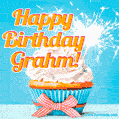 Happy Birthday, Grahm! Elegant cupcake with a sparkler.