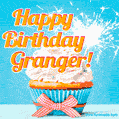 Happy Birthday, Granger! Elegant cupcake with a sparkler.
