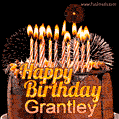 Chocolate Happy Birthday Cake for Grantley (GIF)