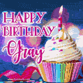 Happy Birthday Gray - Lovely Animated GIF