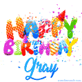 Happy Birthday Gray - Creative Personalized GIF With Name