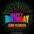 New Bursting with Colors Happy Birthday Gregorio GIF and Video with Music