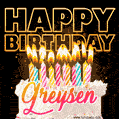 Greysen - Animated Happy Birthday Cake GIF for WhatsApp