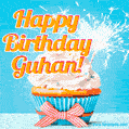 Happy Birthday, Guhan! Elegant cupcake with a sparkler.