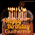 Chocolate Happy Birthday Cake for Guilherme (GIF)