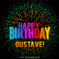 New Bursting with Colors Happy Birthday Gustave GIF and Video with Music