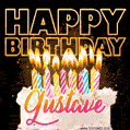 Gustave - Animated Happy Birthday Cake GIF for WhatsApp