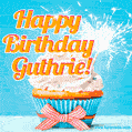 Happy Birthday, Guthrie! Elegant cupcake with a sparkler.
