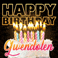 Gwendolen - Animated Happy Birthday Cake GIF Image for WhatsApp